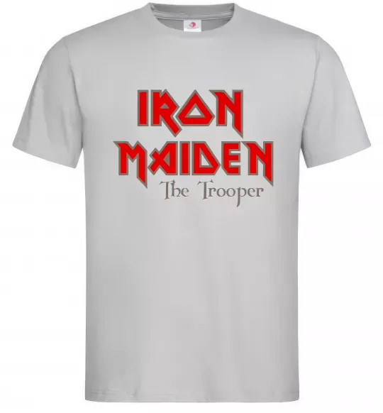 Мужская футболка Iron Maiden The trooper Серый фото