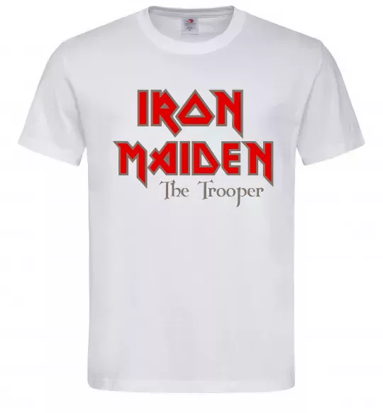 Мужская футболка Iron Maiden The trooper Белый фото