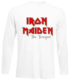 Лонгслив Iron Maiden вертикальний напис Белый фото