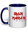 Чашка с цветной ручкой Iron Maiden The trooper Глубокий темно-синий фото