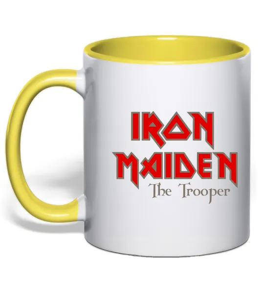Чашка з кольоровою ручкою Iron Maiden The trooper Лимонний фото