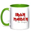 Чашка с цветной ручкой Iron Maiden The trooper Зеленый фото