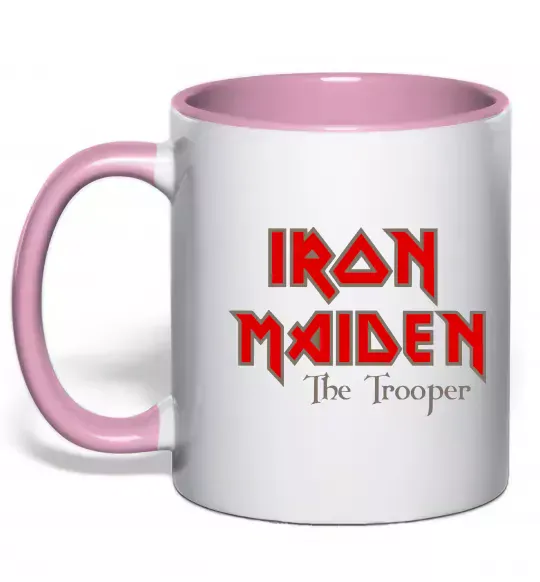 Чашка с цветной ручкой Iron Maiden The trooper Нежно розовый фото