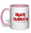 Чашка с цветной ручкой Iron Maiden The trooper Нежно розовый фото