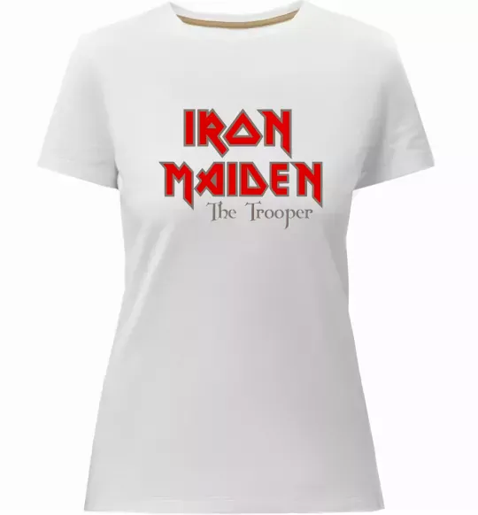 Женская премиум футболка Iron Maiden The trooper Белый фото