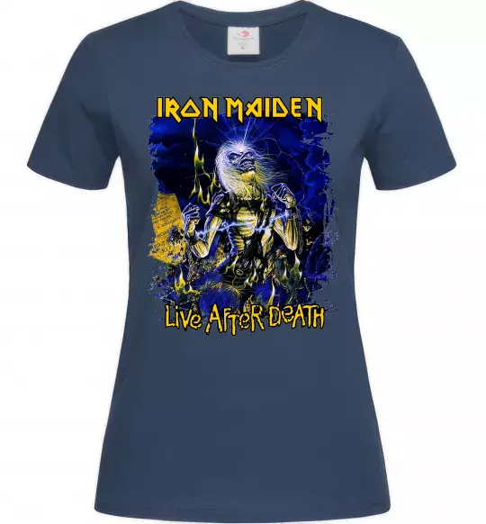 Женская футболка Live after death Iron Maiden Темно-синий фото