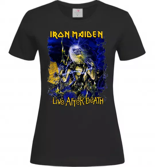 Женская футболка Live after death Iron Maiden Черный фото