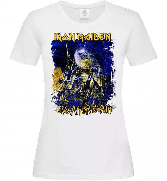 Женская футболка Live after death Iron Maiden Белый фото