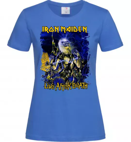 Женская футболка Live after death Iron Maiden Ярко-синий фото