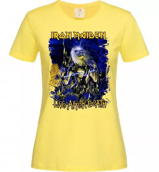 Женская футболка Live after death Iron Maiden Лимонный фото