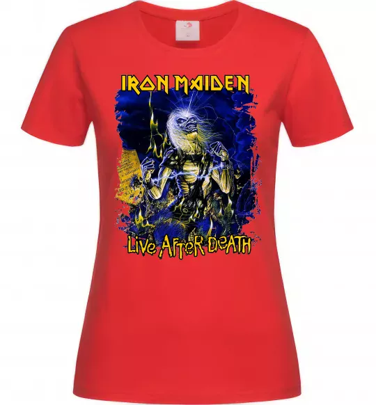 Женская футболка Live after death Iron Maiden Красный фото