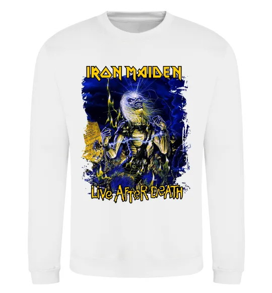 Світшот Live after death Iron Maiden Білий фото