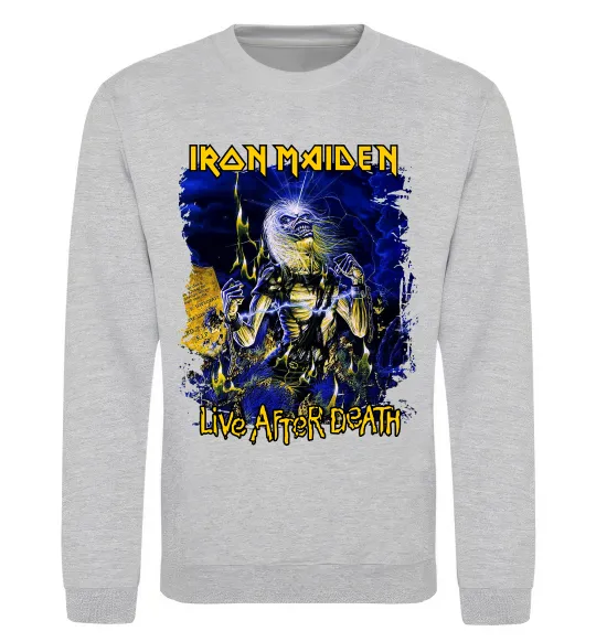 Світшот Live after death Iron Maiden Сірий меланж фото