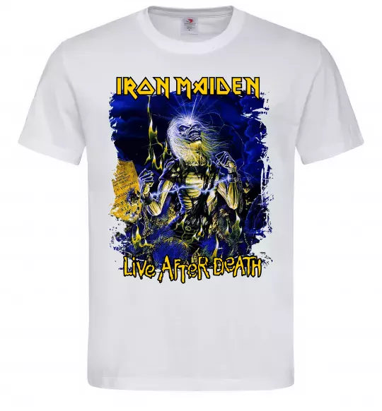 Мужская футболка Live after death Iron Maiden Белый фото