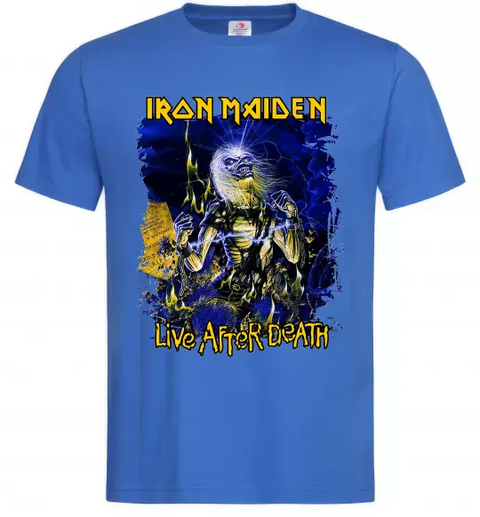 Мужская футболка Live after death Iron Maiden Ярко-синий фото