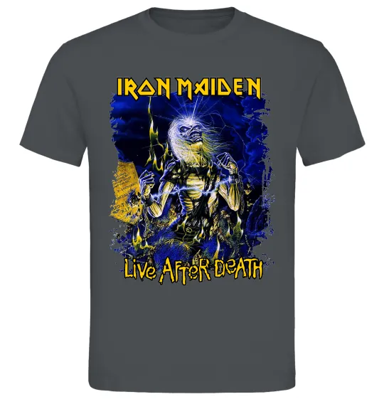 Мужская футболка Live after death Iron Maiden Графит фото