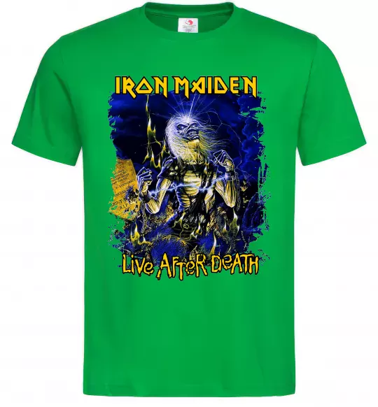 Мужская футболка Live after death Iron Maiden Зеленый фото