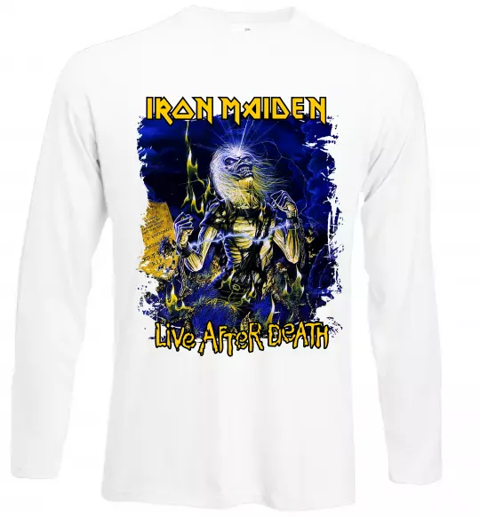 Лонгслив Live after death Iron Maiden Белый фото