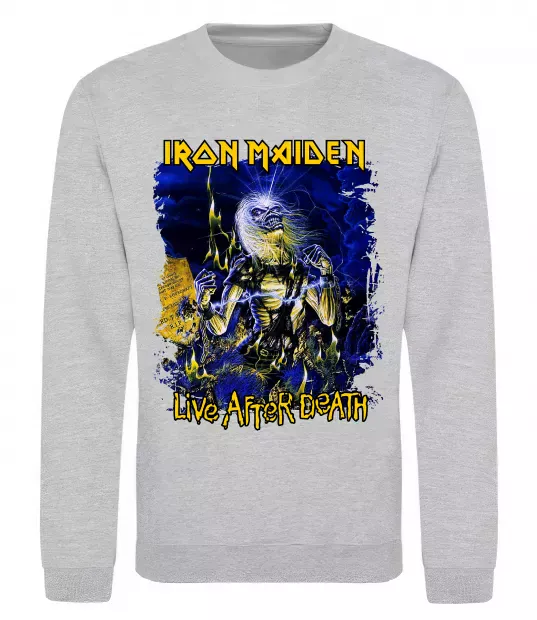 Свитшот Live after death Iron Maiden Серый меланж фото