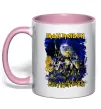 Чашка с цветной ручкой Live after death Iron Maiden Нежно розовый фото