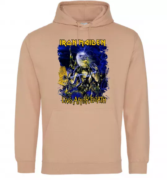 Чоловіча толстовка (худі) Live after death Iron Maiden Пісочний фото