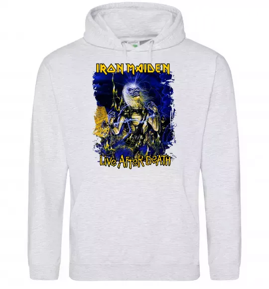 Жіноча толстовка (худі) Live after death Iron Maiden Сірий меланж фото
