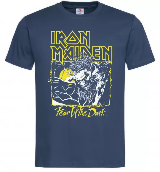 Мужская футболка Fear of the dark Iron Maiden Темно-синий фото