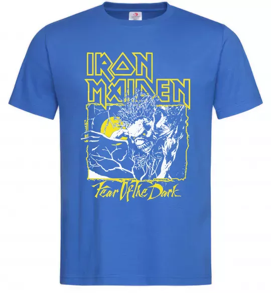 Мужская футболка Fear of the dark Iron Maiden Ярко-синий фото