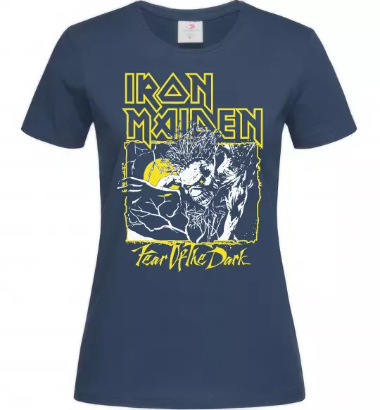 Жіноча футболка Fear of the dark Iron Maiden Темно-синій фото
