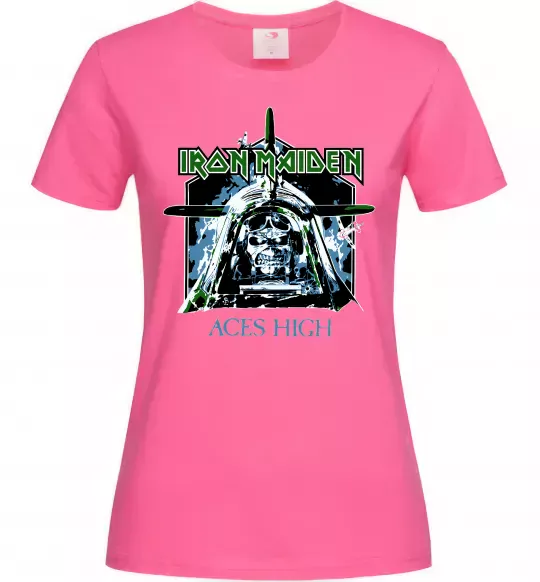 Женская футболка Iron Maiden Aces High Ярко-розовый фото