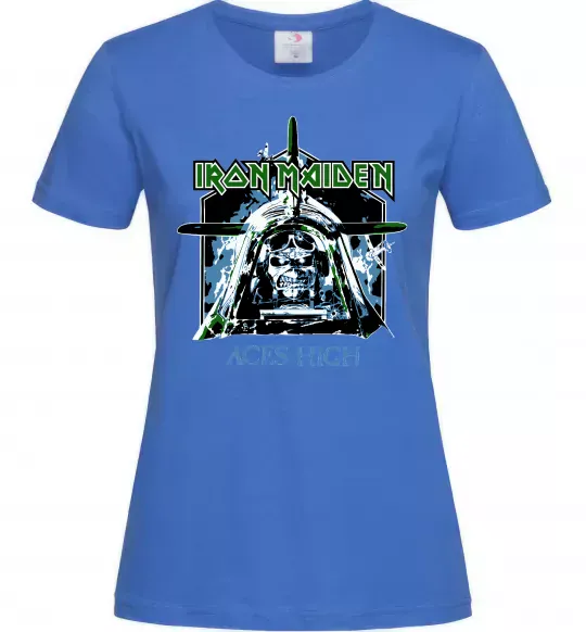 Женская футболка Iron Maiden Aces High Ярко-синий фото