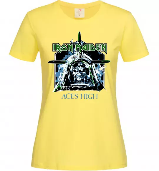 Женская футболка Iron Maiden Aces High Лимонный фото
