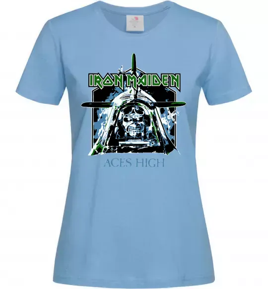 Женская футболка Iron Maiden Aces High Голубой фото