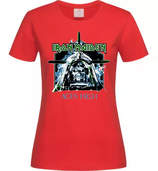 Женская футболка Iron Maiden Aces High Красный фото