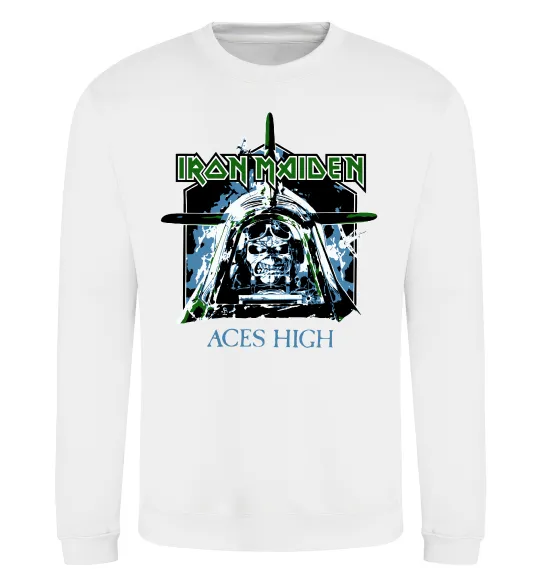 Світшот Iron Maiden Aces High Білий фото