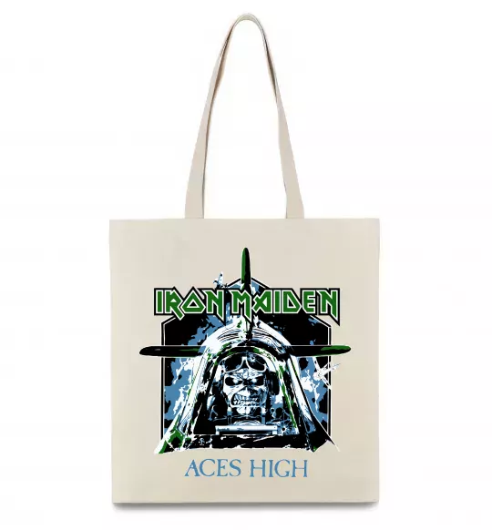 Эко-сумка Iron Maiden Aces High Бежевый фото