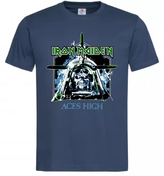 Мужская футболка Iron Maiden Aces High Темно-синий фото