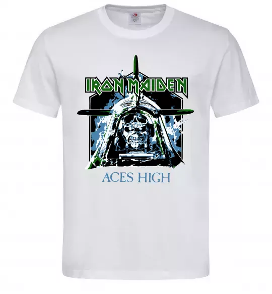 Мужская футболка Iron Maiden Aces High Белый фото
