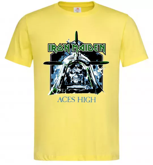 Мужская футболка Iron Maiden Aces High Лимонный фото