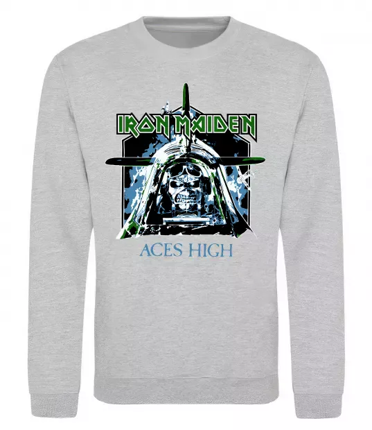 Свитшот Iron Maiden Aces High Серый меланж фото