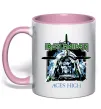 Чашка с цветной ручкой Iron Maiden Aces High Нежно розовый фото