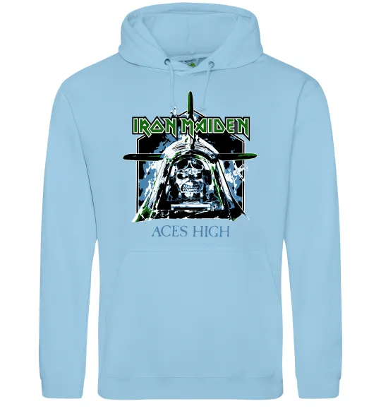 Чоловіча толстовка (худі) Iron Maiden Aces High Блакитний фото