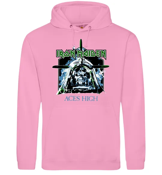 Женская толстовка (худи) Iron Maiden Aces High Розовый фото