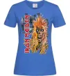 Жіноча футболка Iron Maiden вертикальний напис Яскраво-синій фото