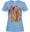 Жіноча футболка Iron Maiden вертикальний напис Блакитний фото