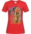 Жіноча футболка Iron Maiden вертикальний напис Червоний фото