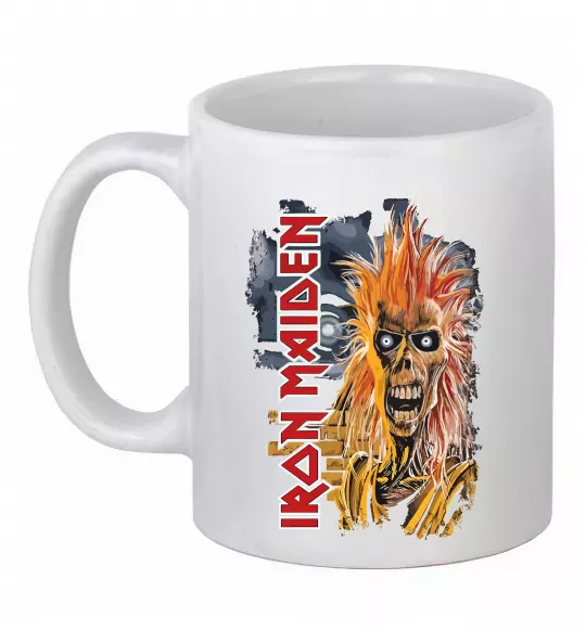 Чашка керамическая Iron Maiden вертикальний напис Белый фото