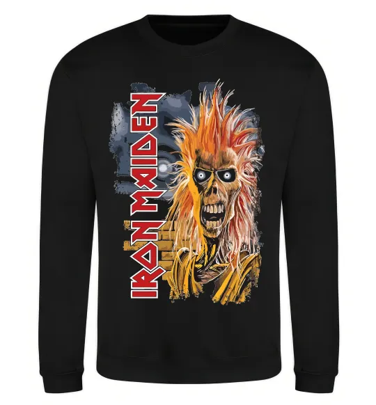 Світшот Iron Maiden вертикальний напис Чорний фото