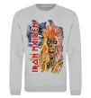 Світшот Iron Maiden вертикальний напис Сірий меланж фото