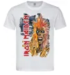 Мужская футболка Iron Maiden вертикальний напис Белый фото